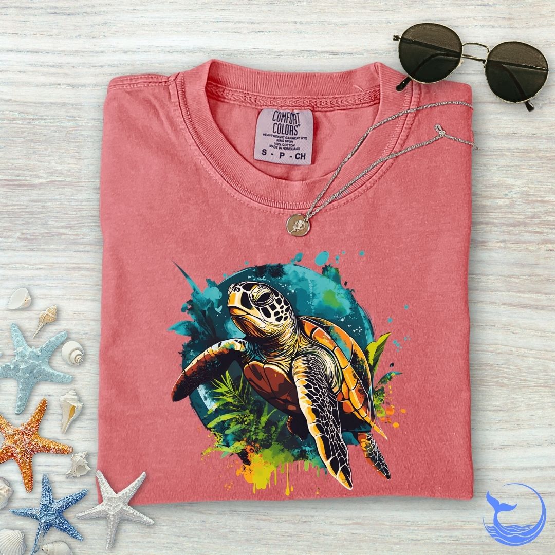 Swimming Turtle Comfort Colors T-Shirt
