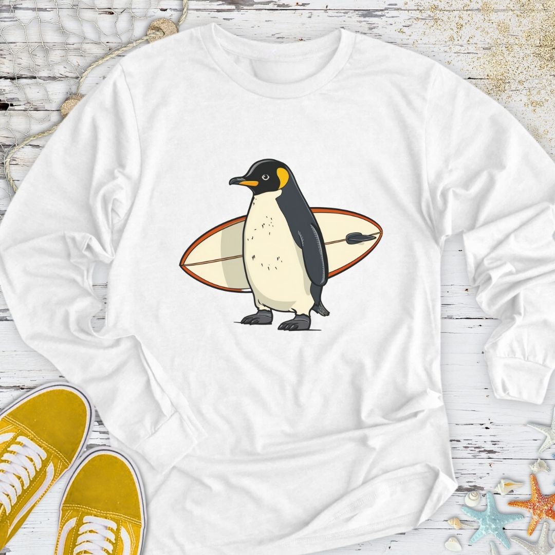 Penguin Surfer Long Sleeve Tee