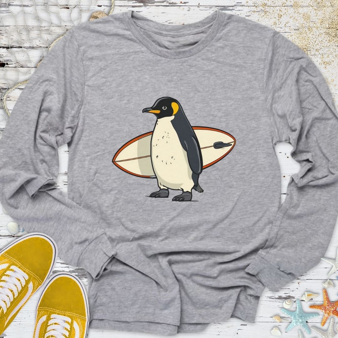 Penguin Surfer Long Sleeve Tee