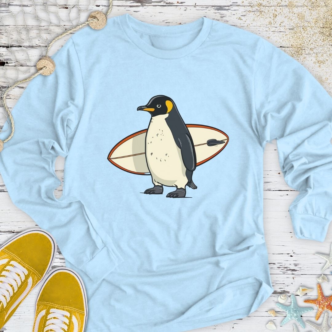 Penguin Surfer Long Sleeve Tee