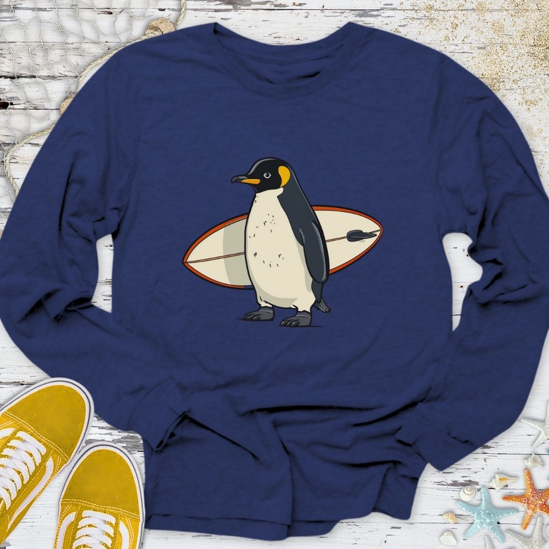 Penguin Surfer Long Sleeve Tee