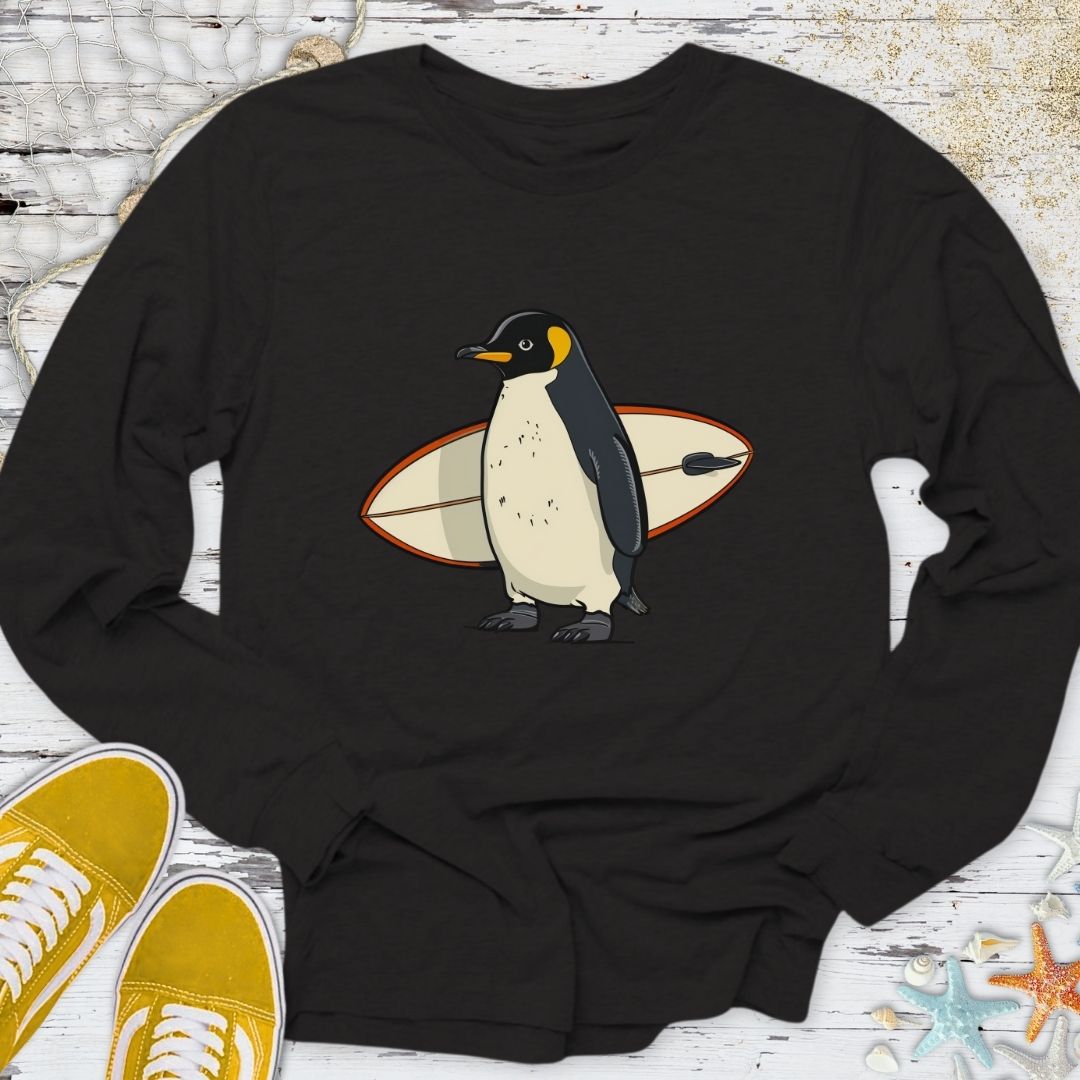 Penguin Surfer Long Sleeve Tee