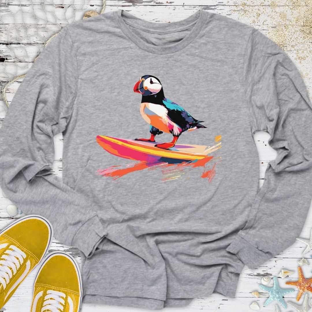 Surfer Puffin Long Sleeve Tee