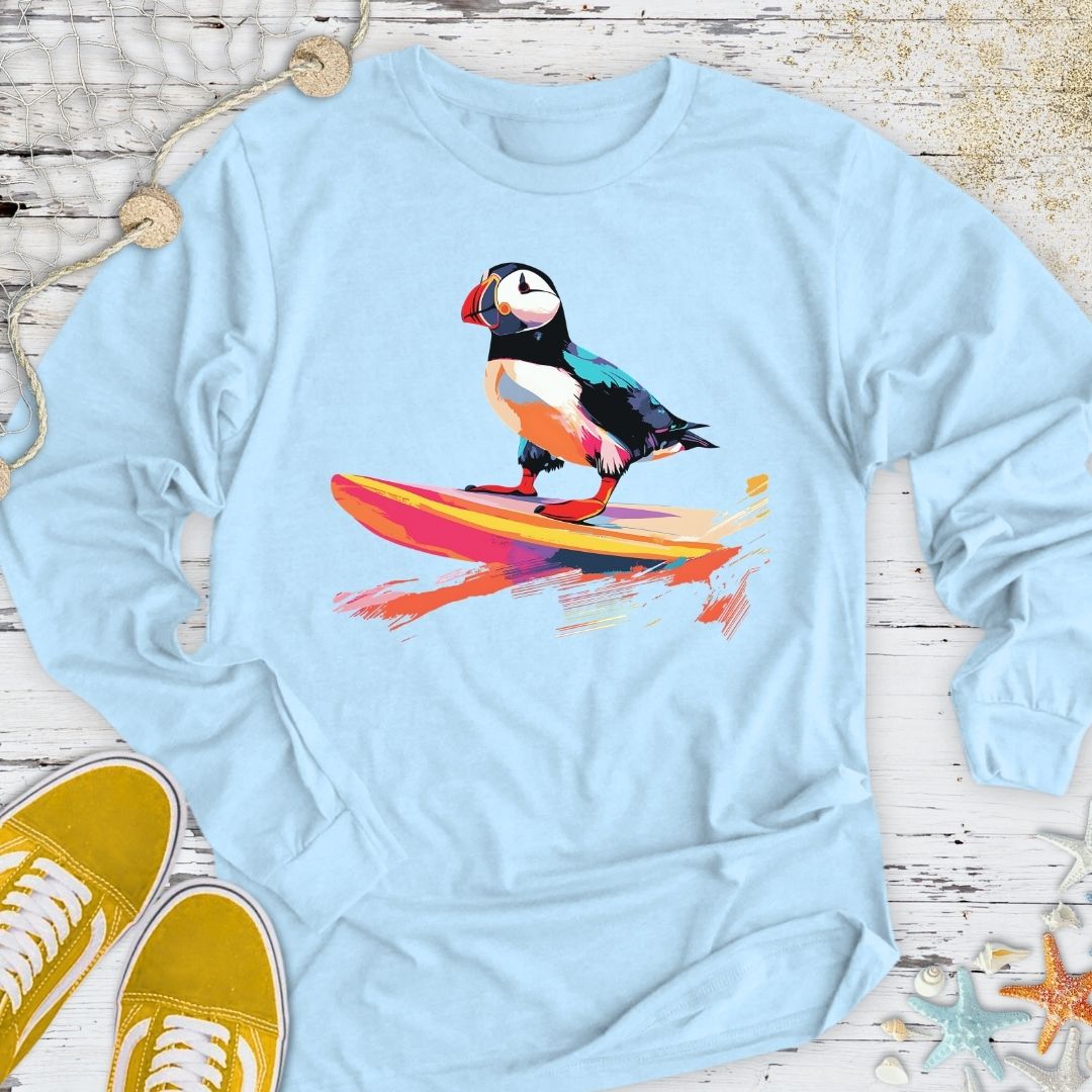 Surfer Puffin Long Sleeve Tee