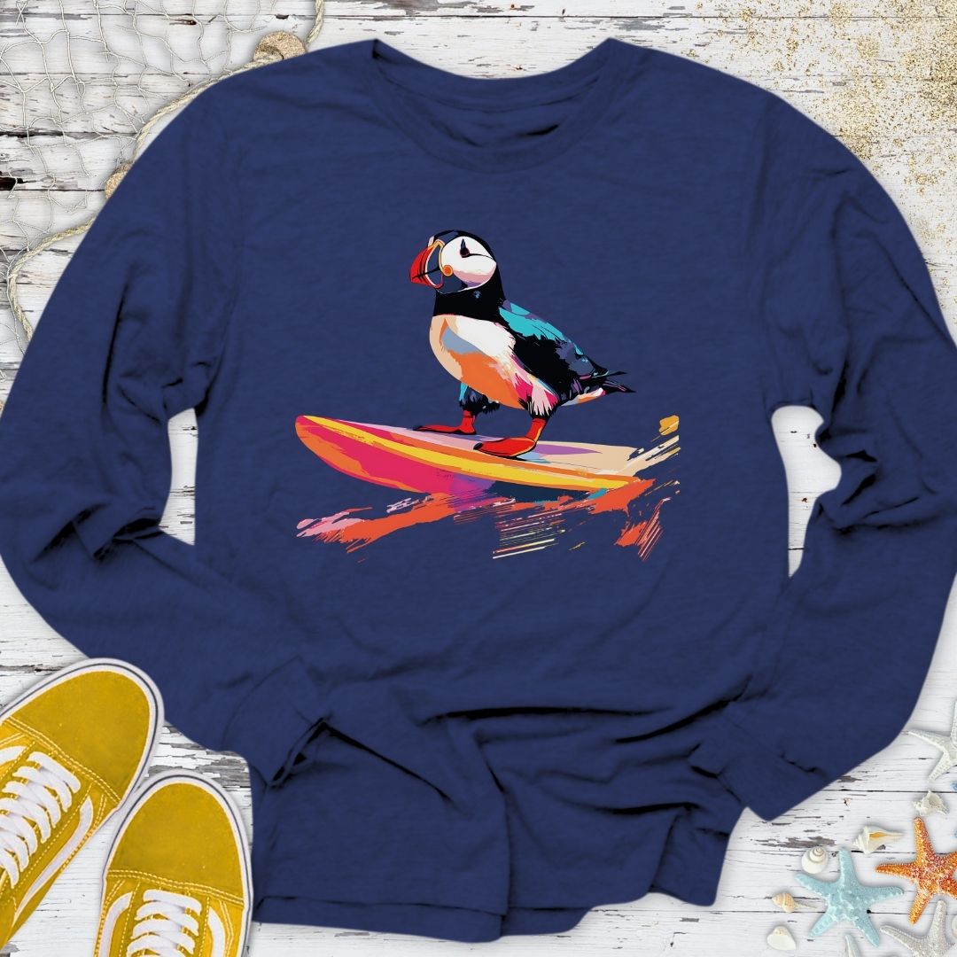 Surfer Puffin Long Sleeve Tee