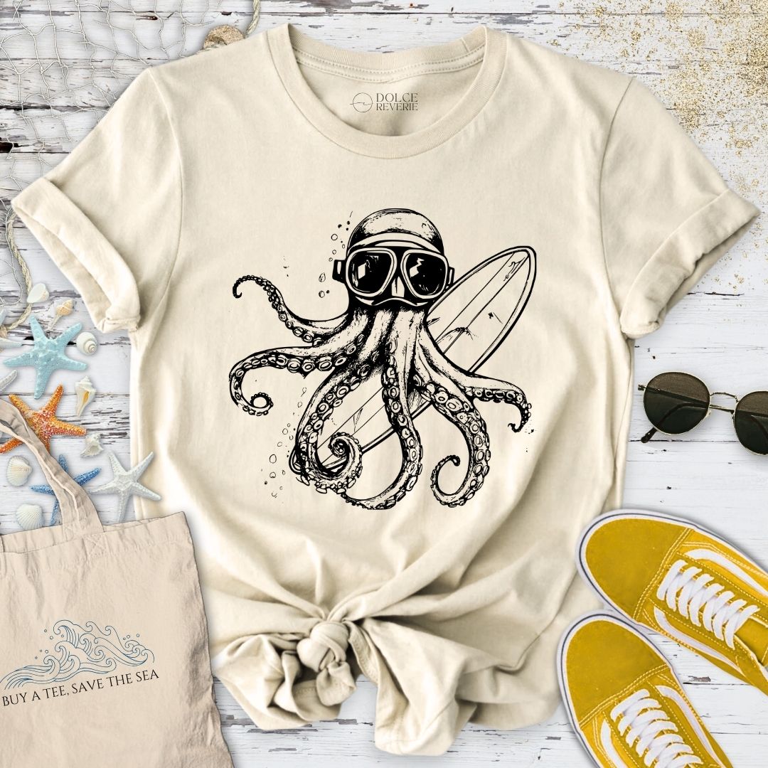 Surfer Diver Octopus T-Shirt