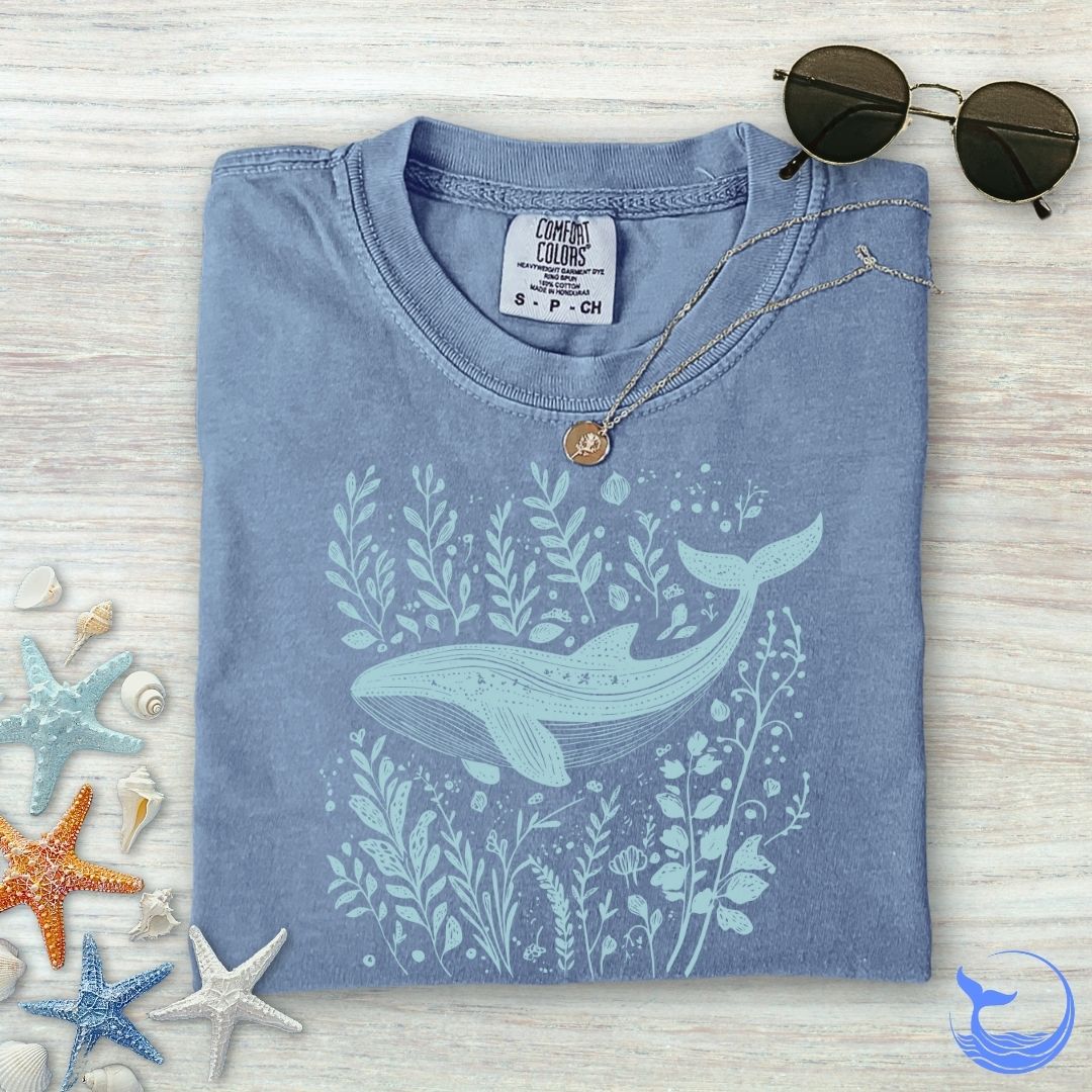 Whale & Plants Comfort Colors T-Shirt