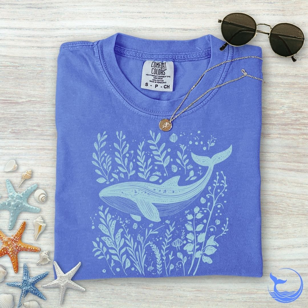 Whale & Plants Comfort Colors T-Shirt
