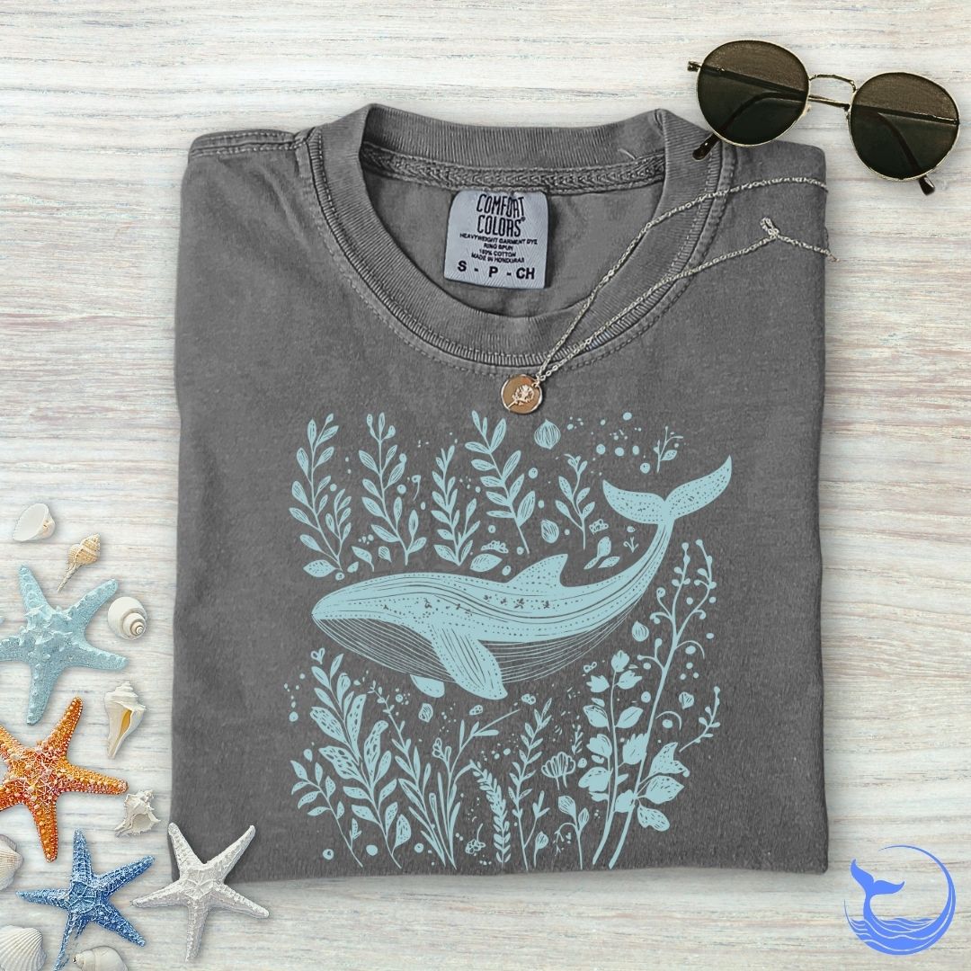 Whale & Plants Comfort Colors T-Shirt