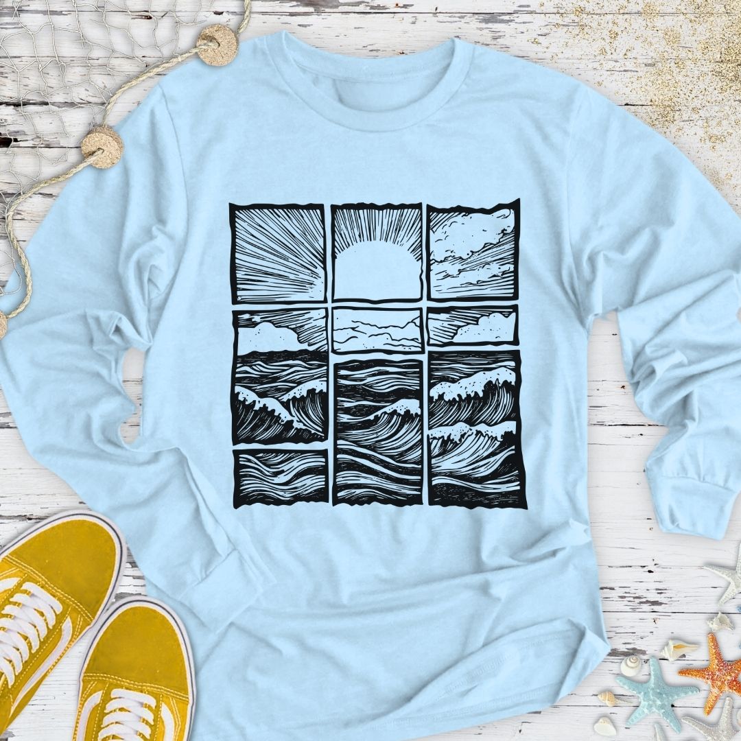 Ocean Horizon Sunrise Long Sleeve Tee