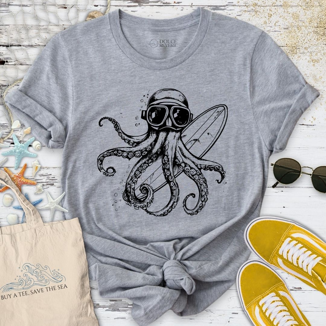 Surfer Diver Octopus T-Shirt