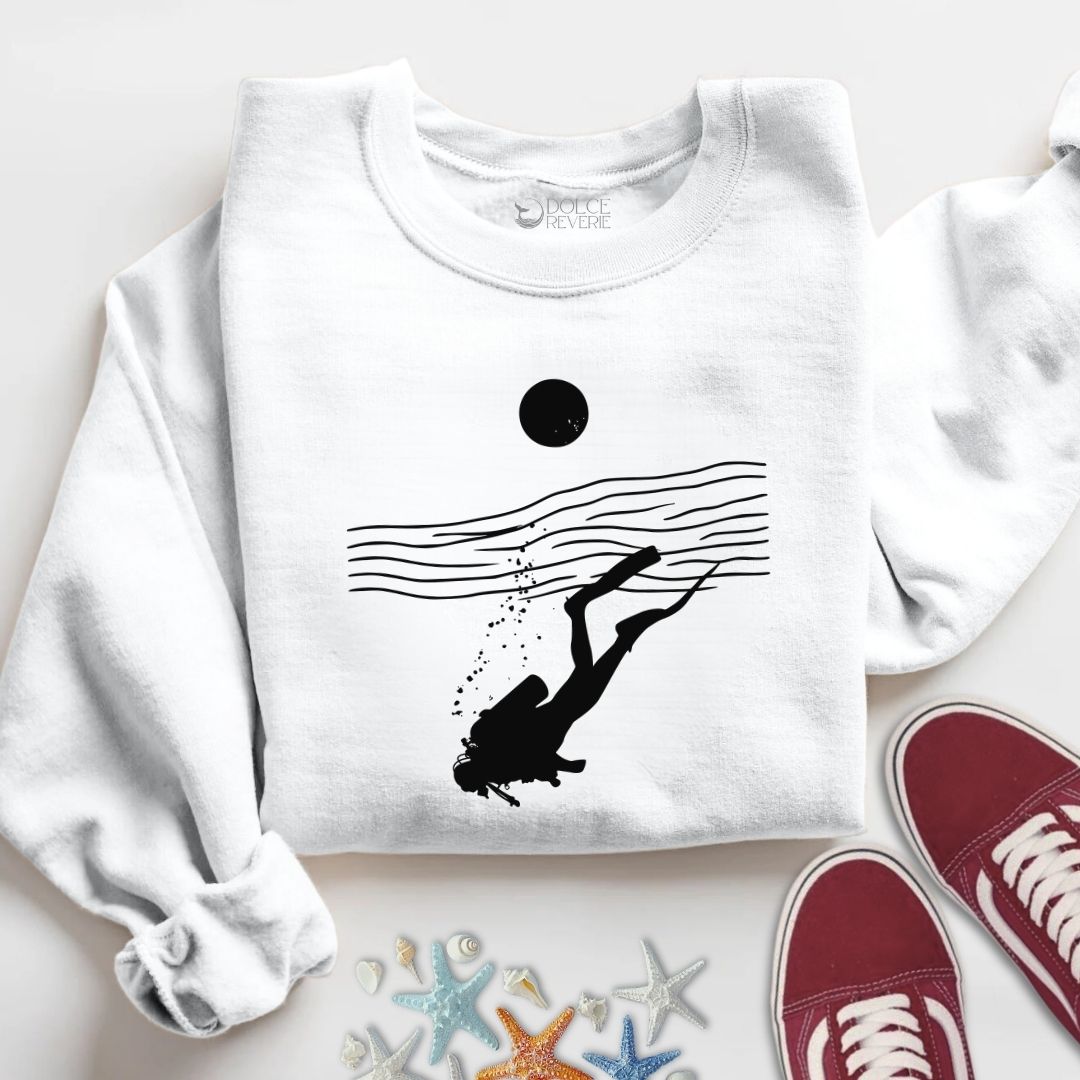 Diving Line Art Sweatshirt