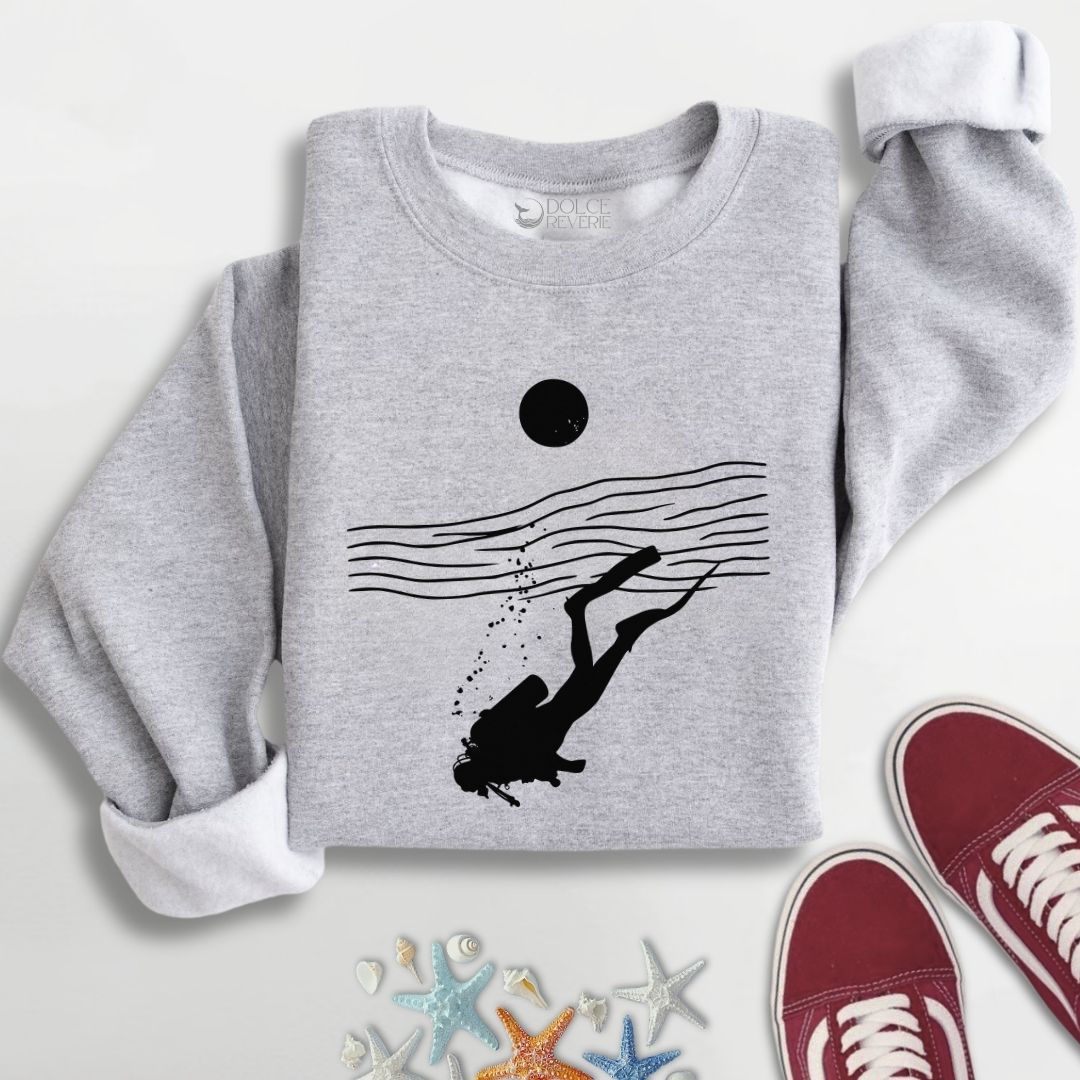 Diving Line Art Sweatshirt