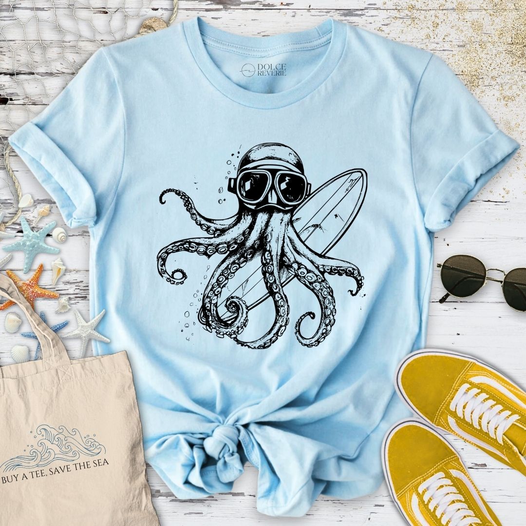 Surfer Diver Octopus T-Shirt