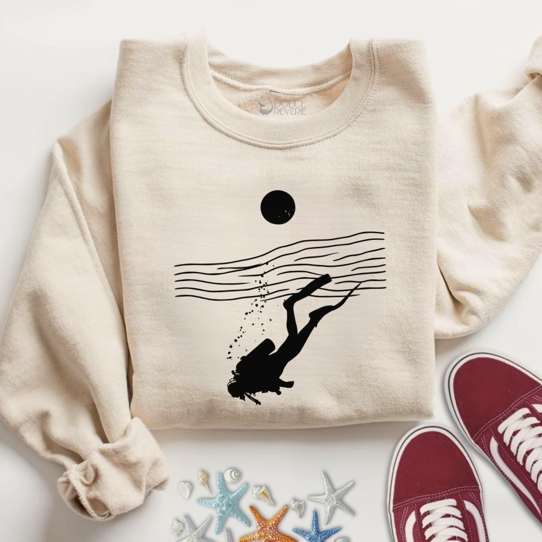 Diving Line Art Sweatshirt