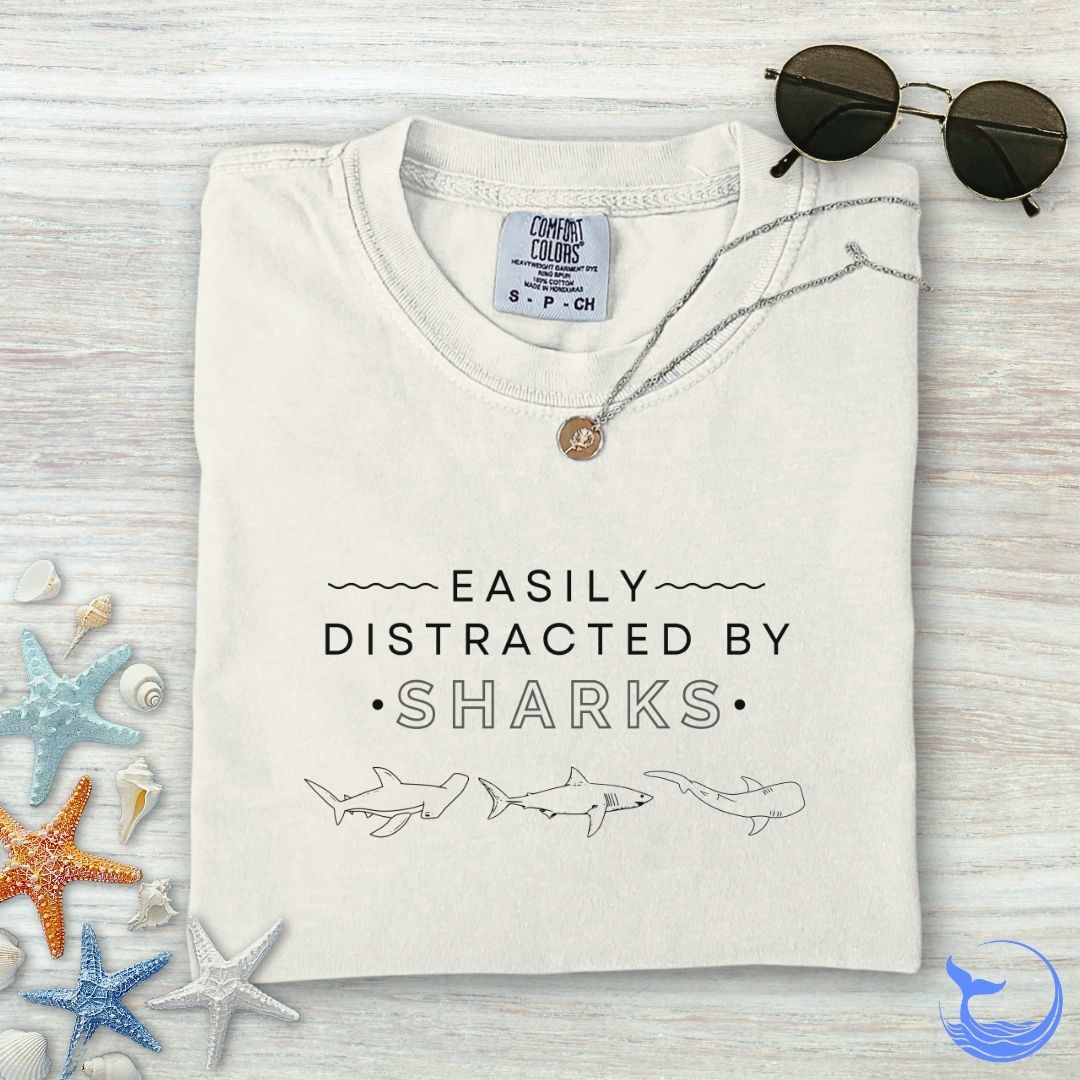Distracted By Sharks Comfort Colors T-Shirt