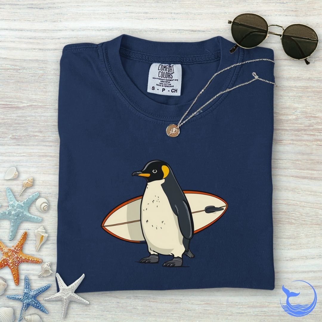 Penguin Surfer Comfort Colors T-Shirt