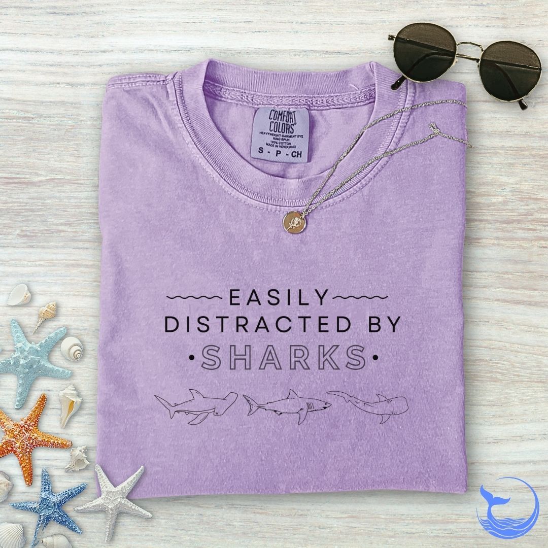 Distracted By Sharks Comfort Colors T-Shirt