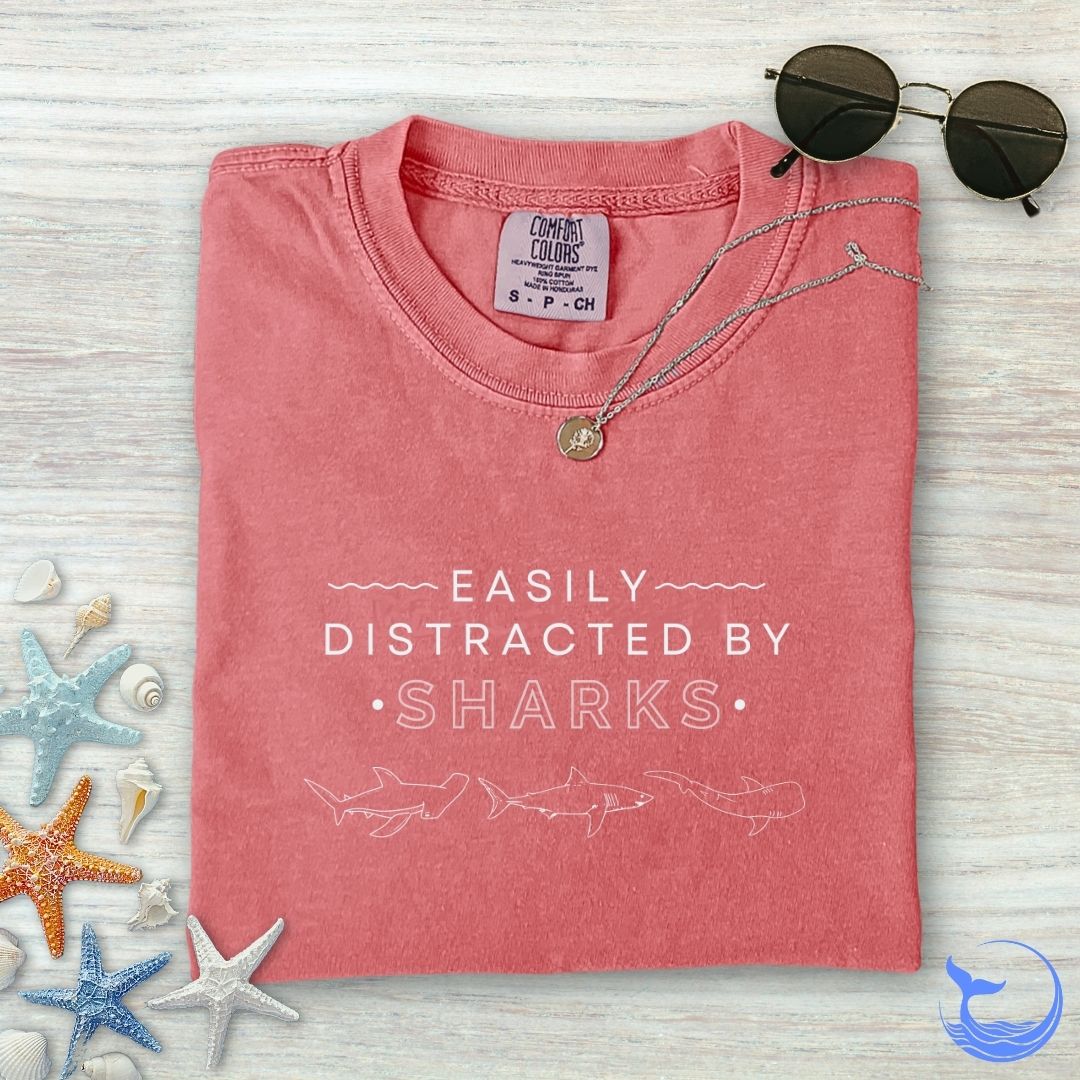 Distracted By Sharks Comfort Colors T-Shirt