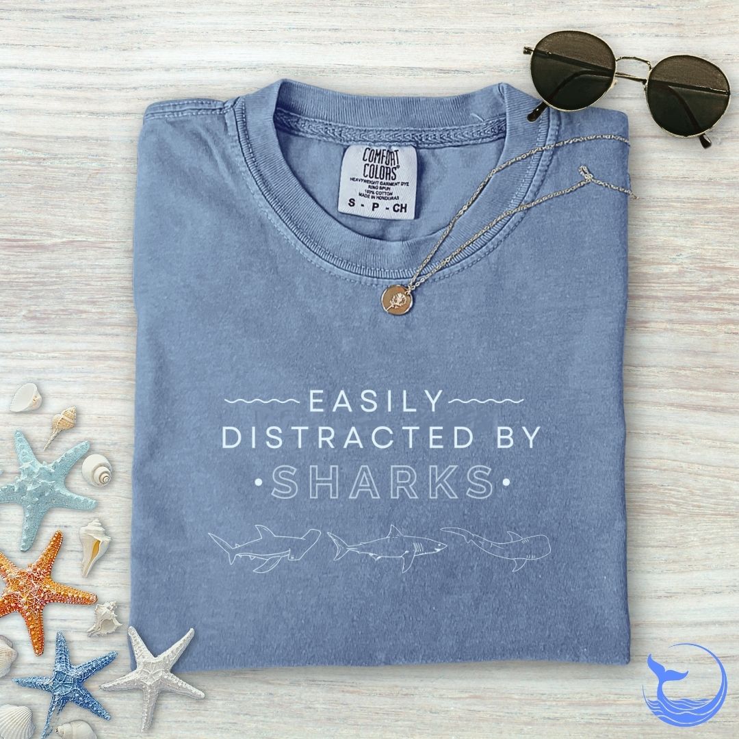 Distracted By Sharks Comfort Colors T-Shirt