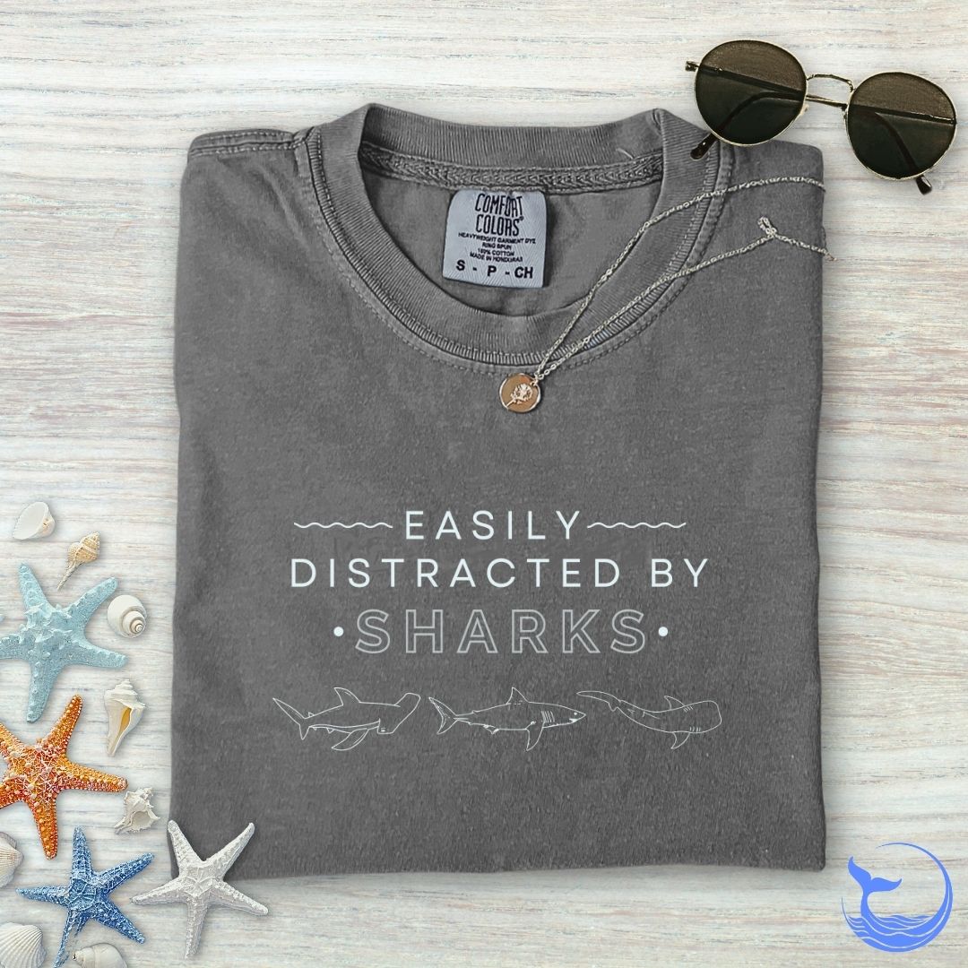 Distracted By Sharks Comfort Colors T-Shirt