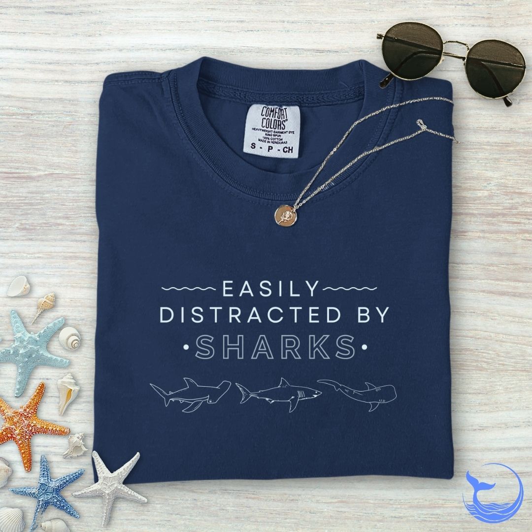 Distracted By Sharks Comfort Colors T-Shirt