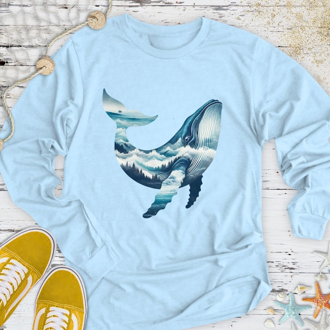 Mountain Whale Long Sleeve Tee