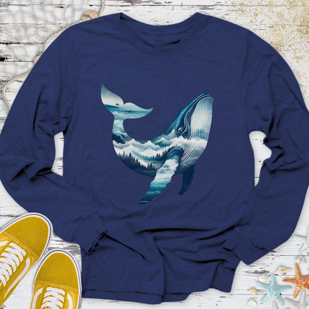 Mountain Whale Long Sleeve Tee