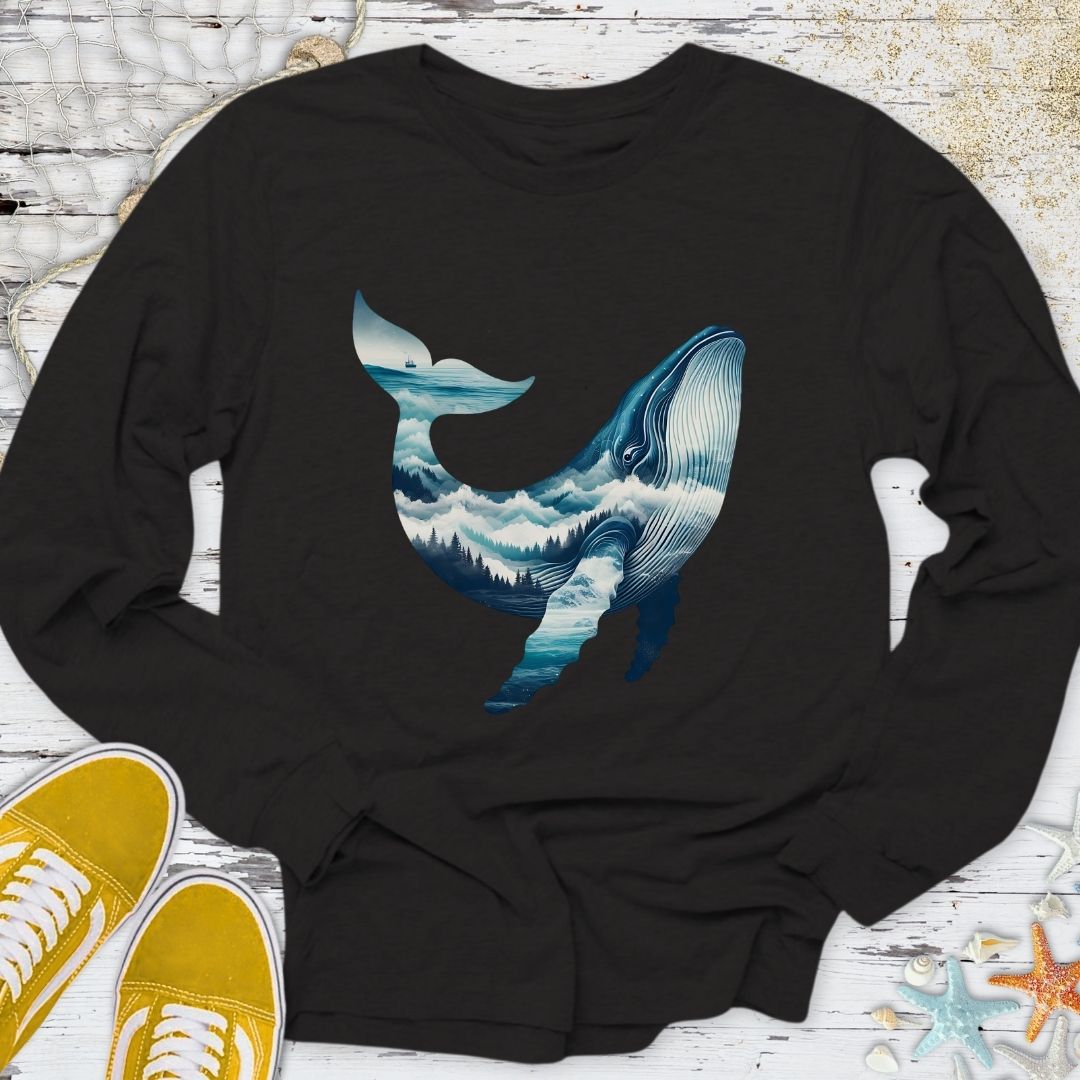 Mountain Whale Long Sleeve Tee