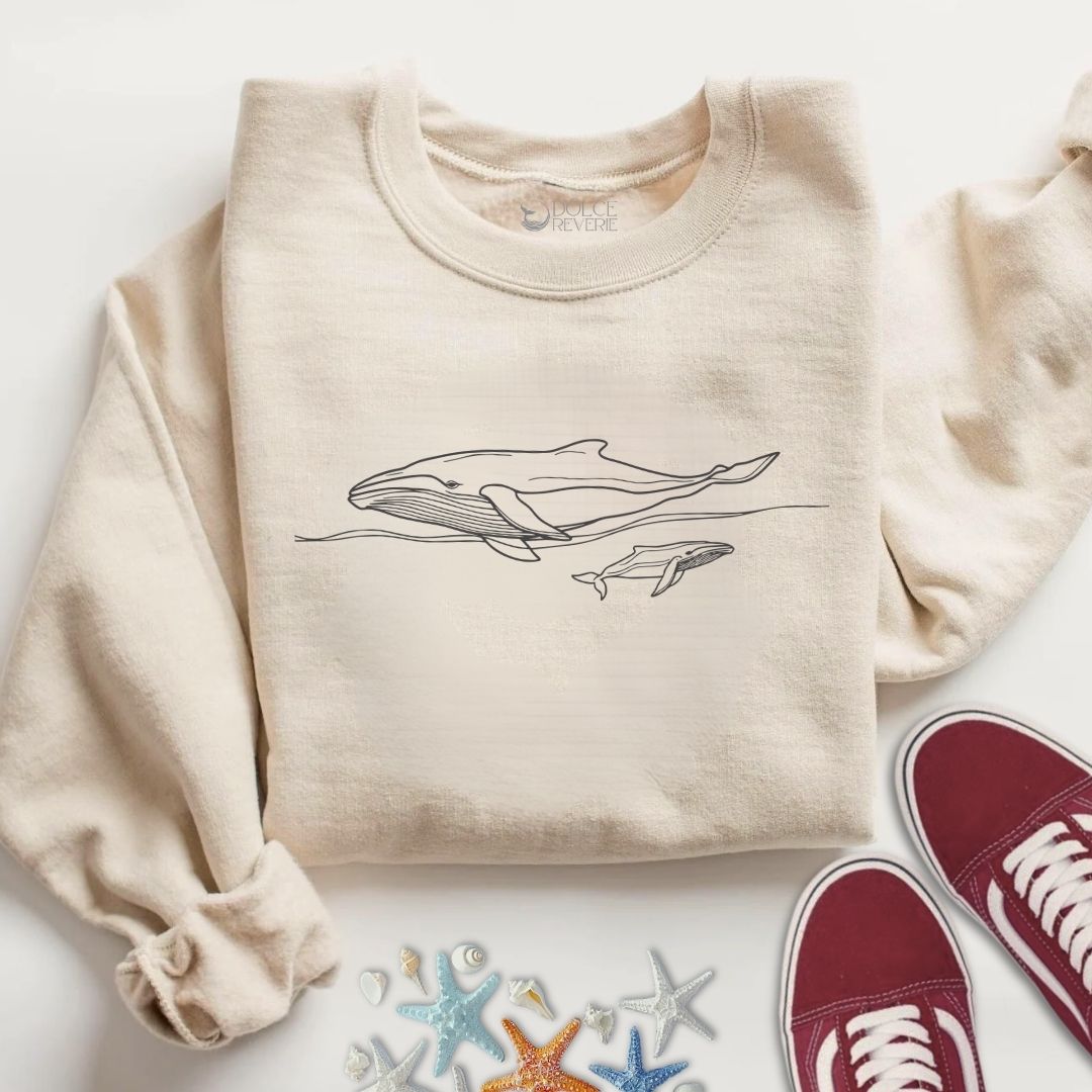Humpback Whale Line Sweatshirt
