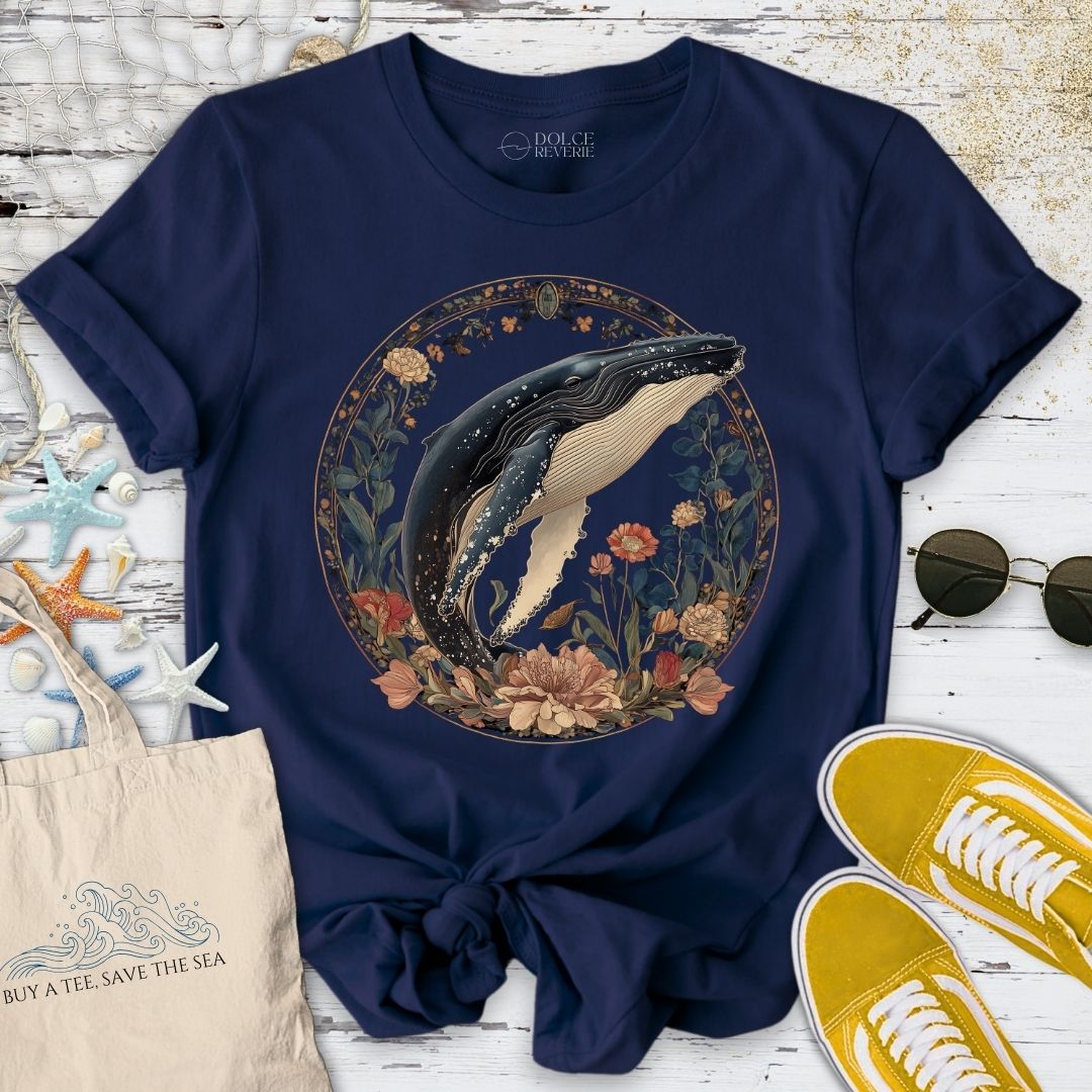Whale Floral Symphony T-Shirt