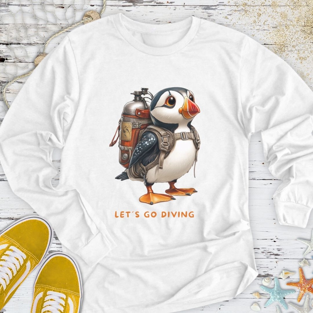 Diving Puffin Long Sleeve Tee