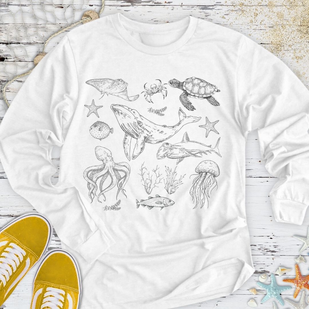 Marine Animals Long Sleeve Tee