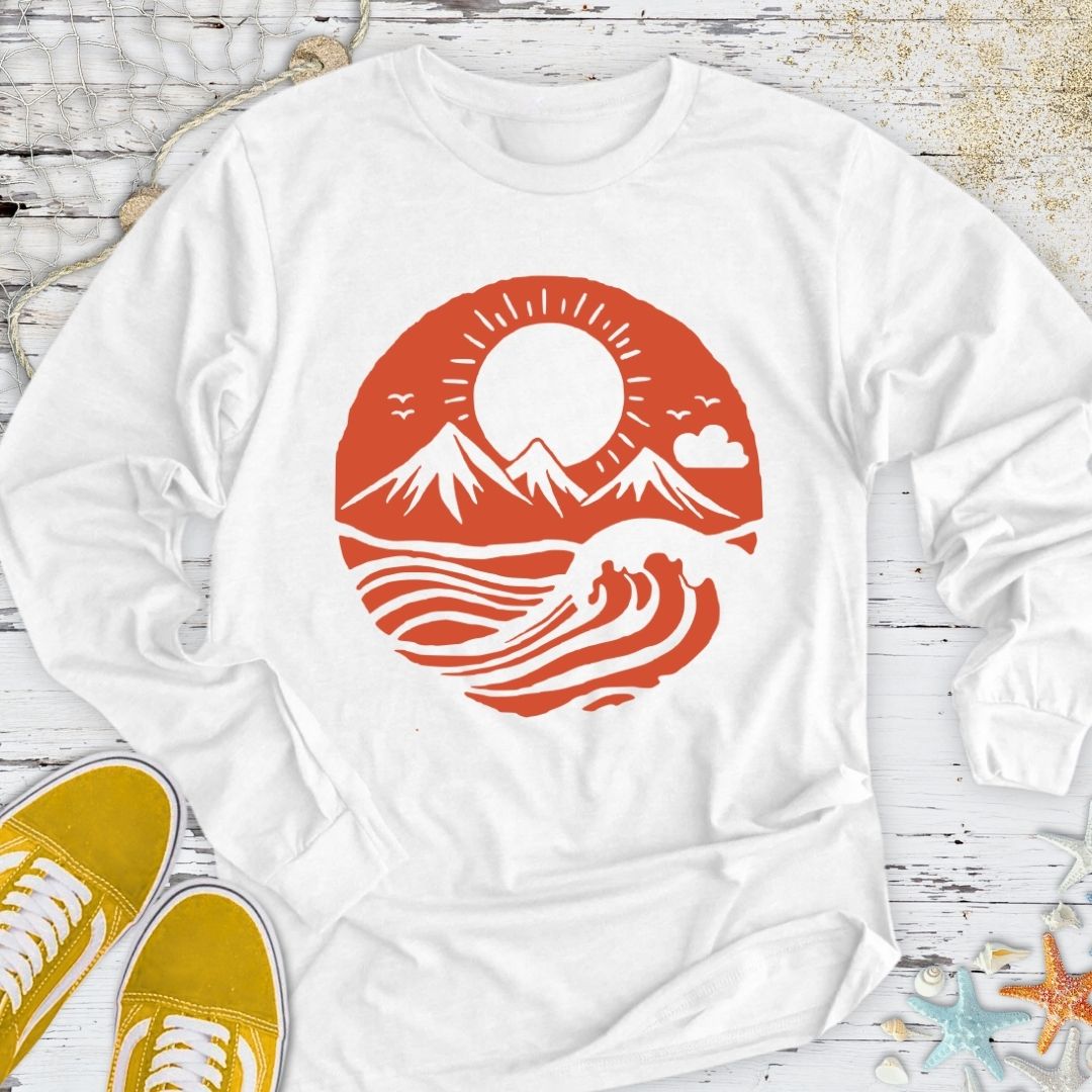 Mountain Waves Long Sleeve Tee