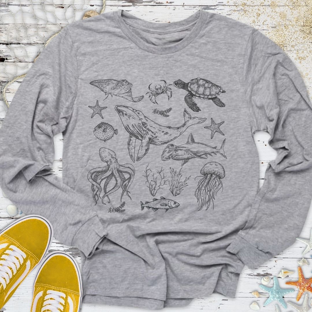 Marine Animals Long Sleeve Tee