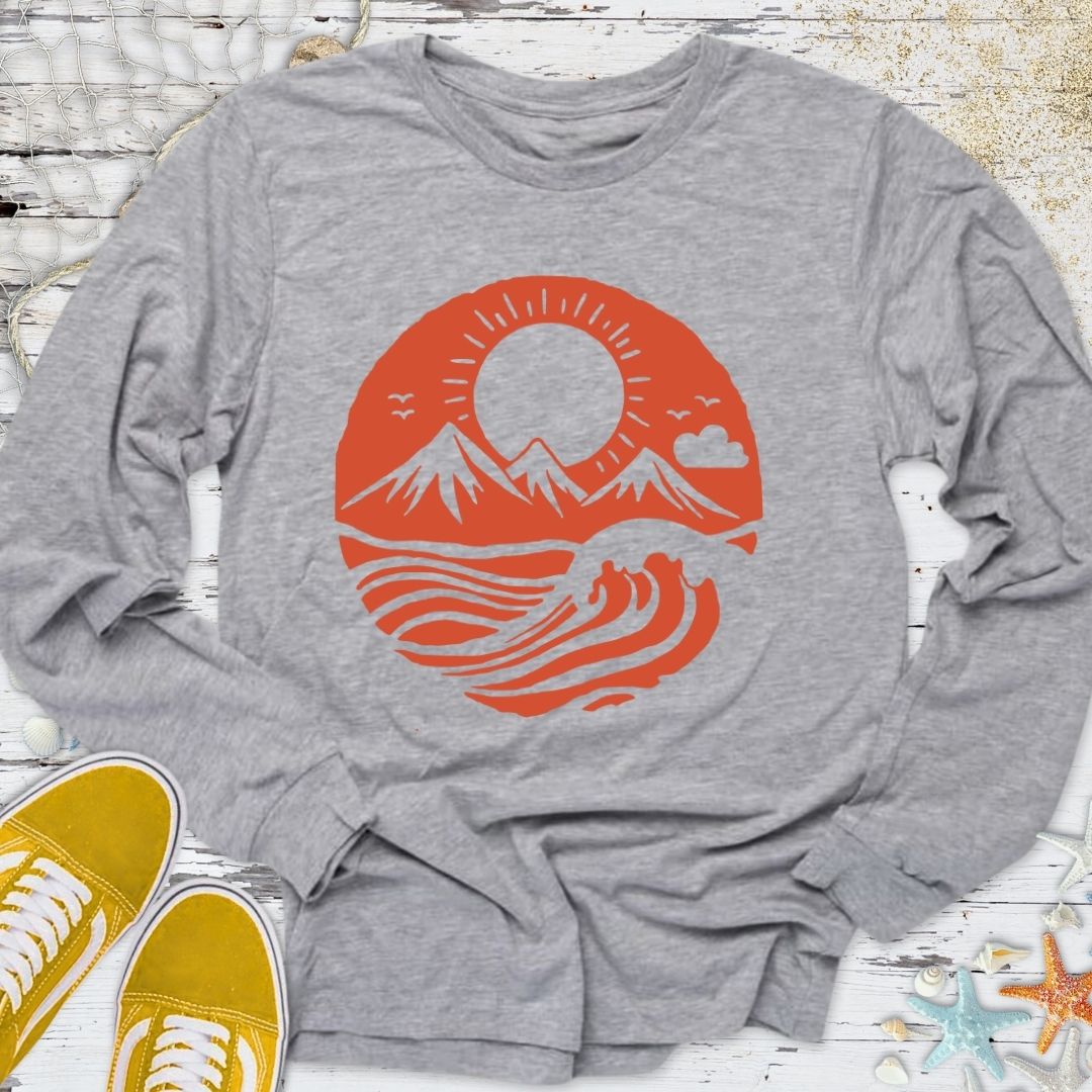 Mountain Waves Long Sleeve Tee