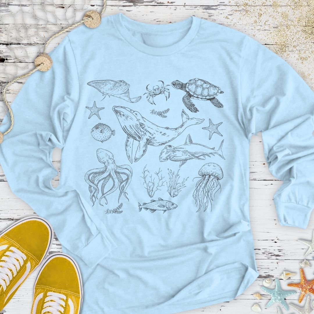 Marine Animals Long Sleeve Tee