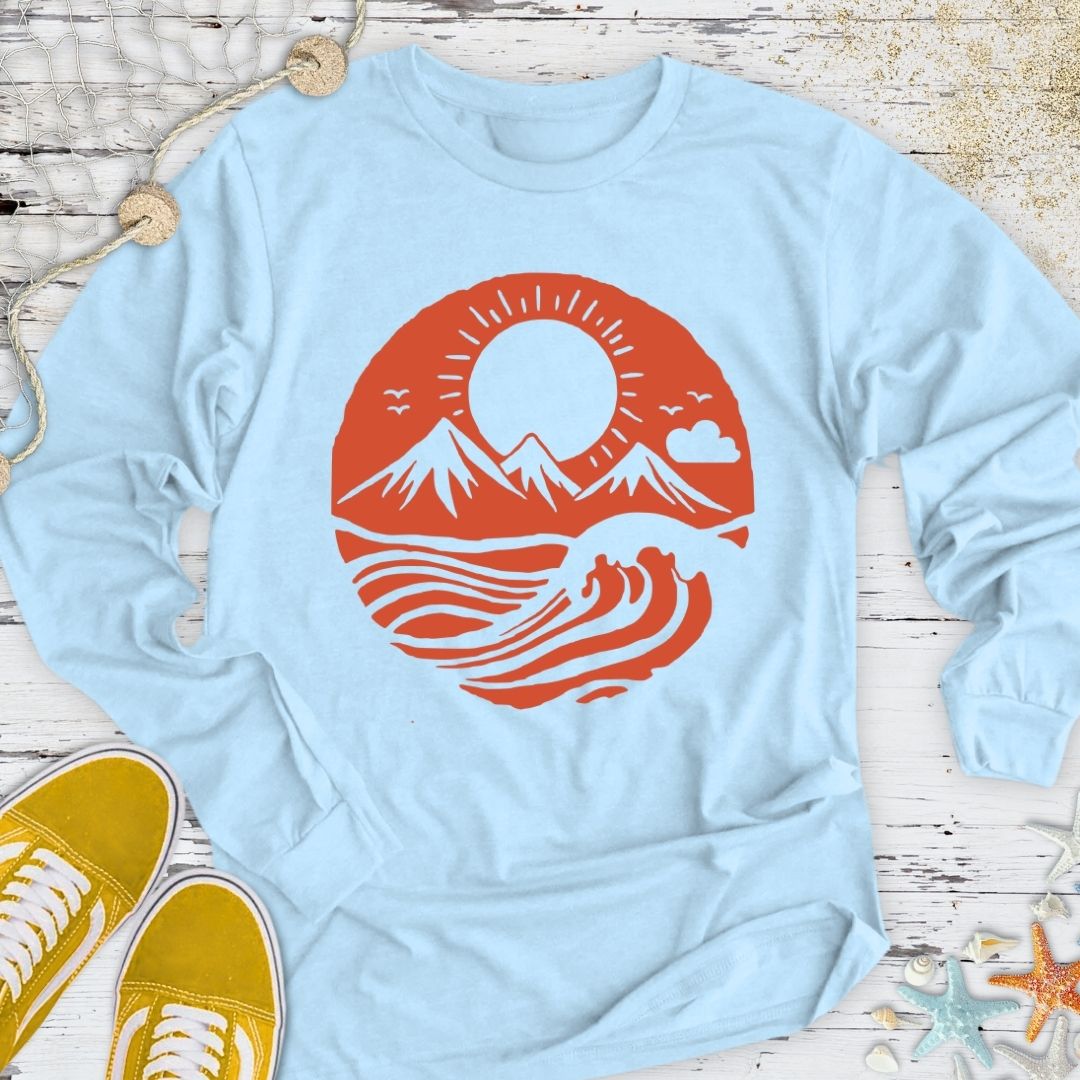 Mountain Waves Long Sleeve Tee