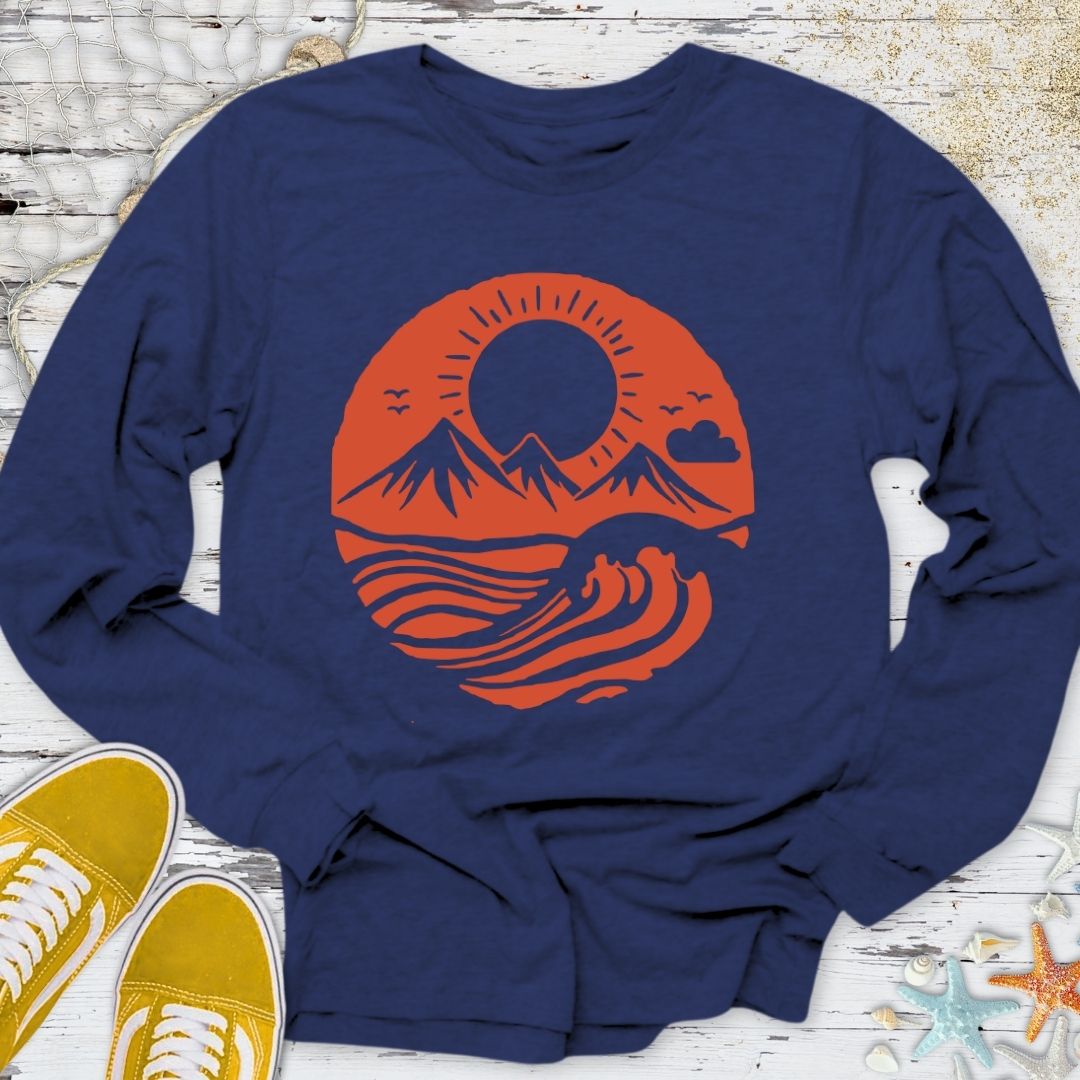 Mountain Waves Long Sleeve Tee