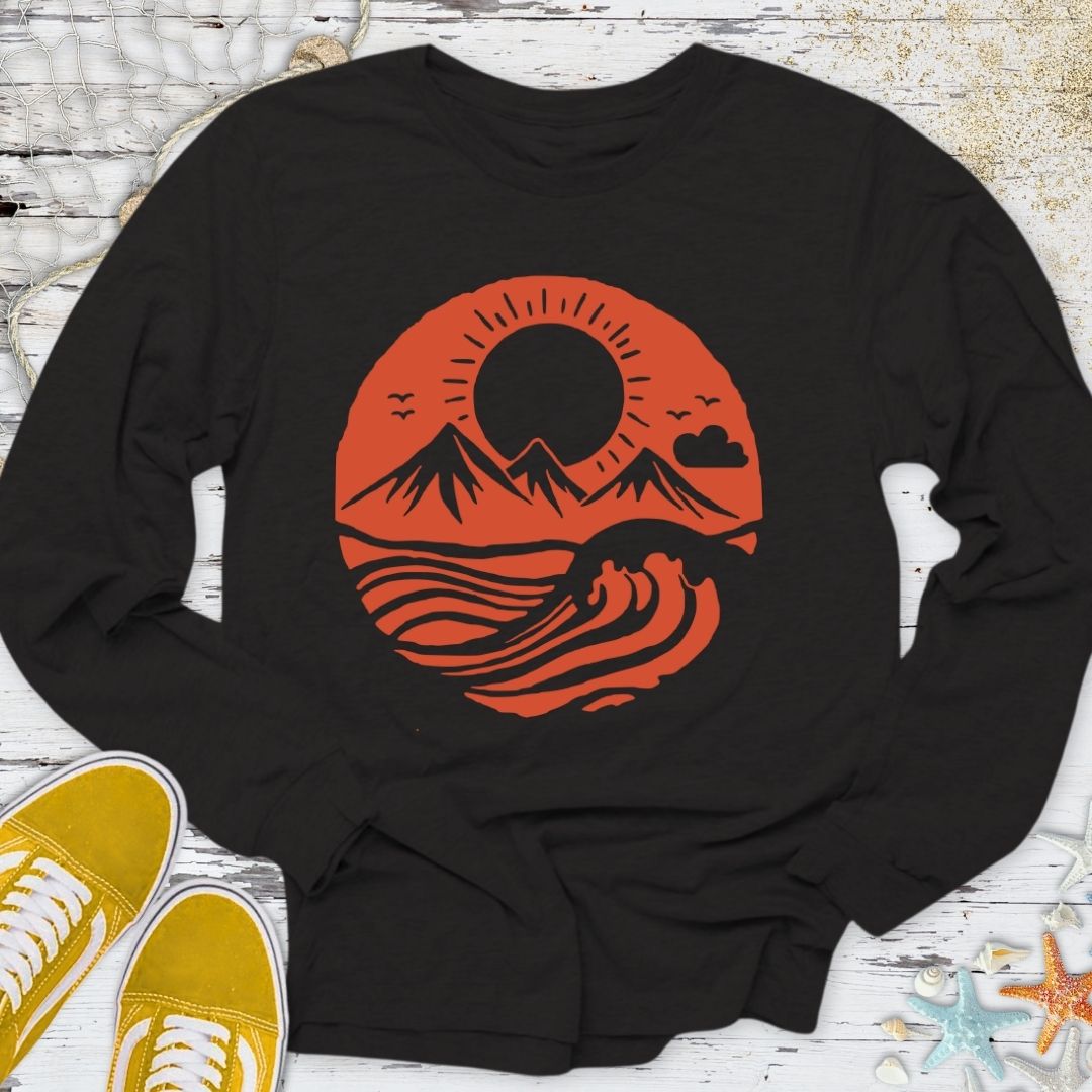 Mountain Waves Long Sleeve Tee
