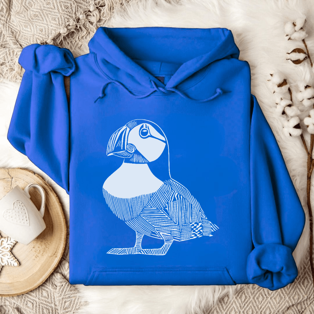 Puffin Line Art Hoodie