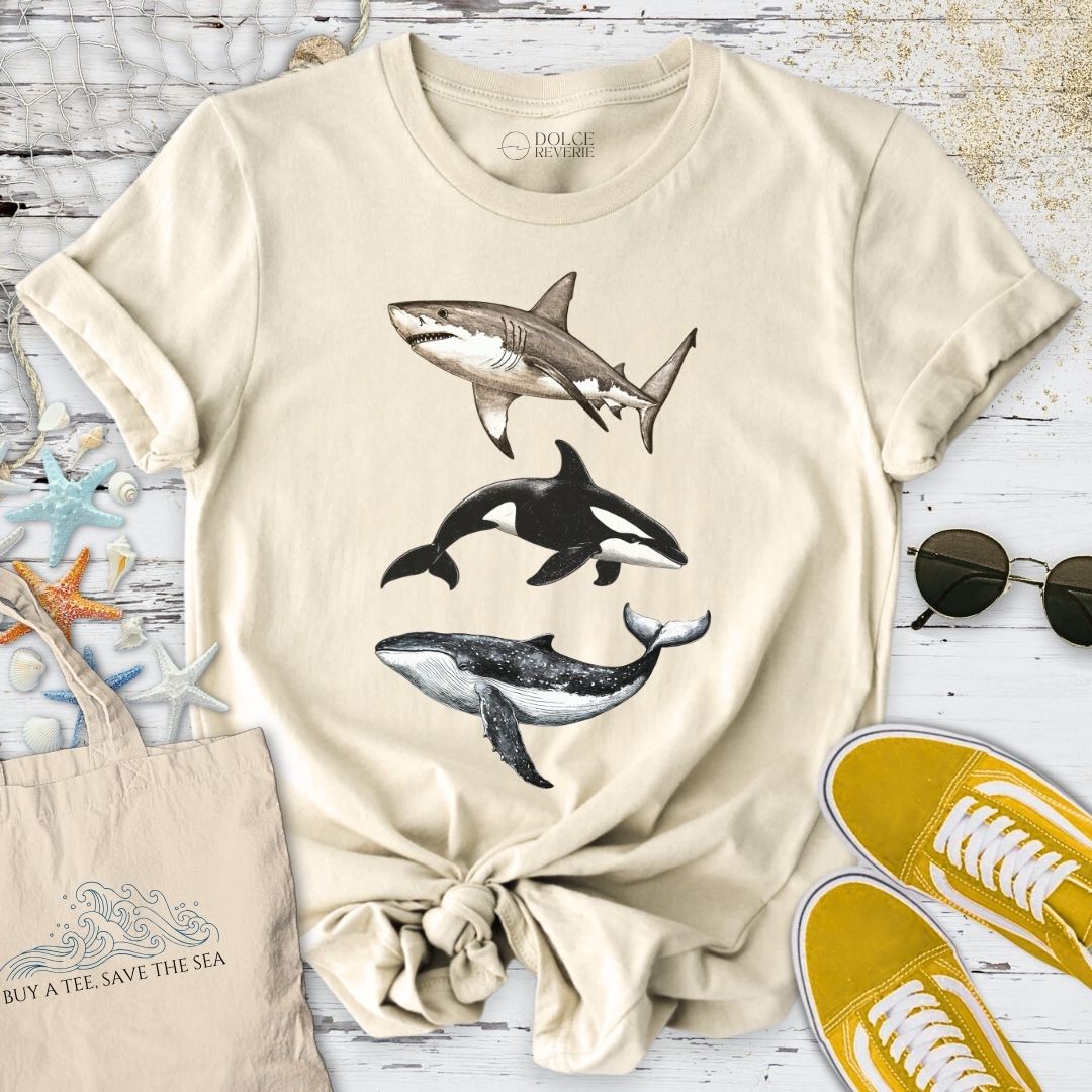 Vintage Shark, Orca & Whale T-Shirt