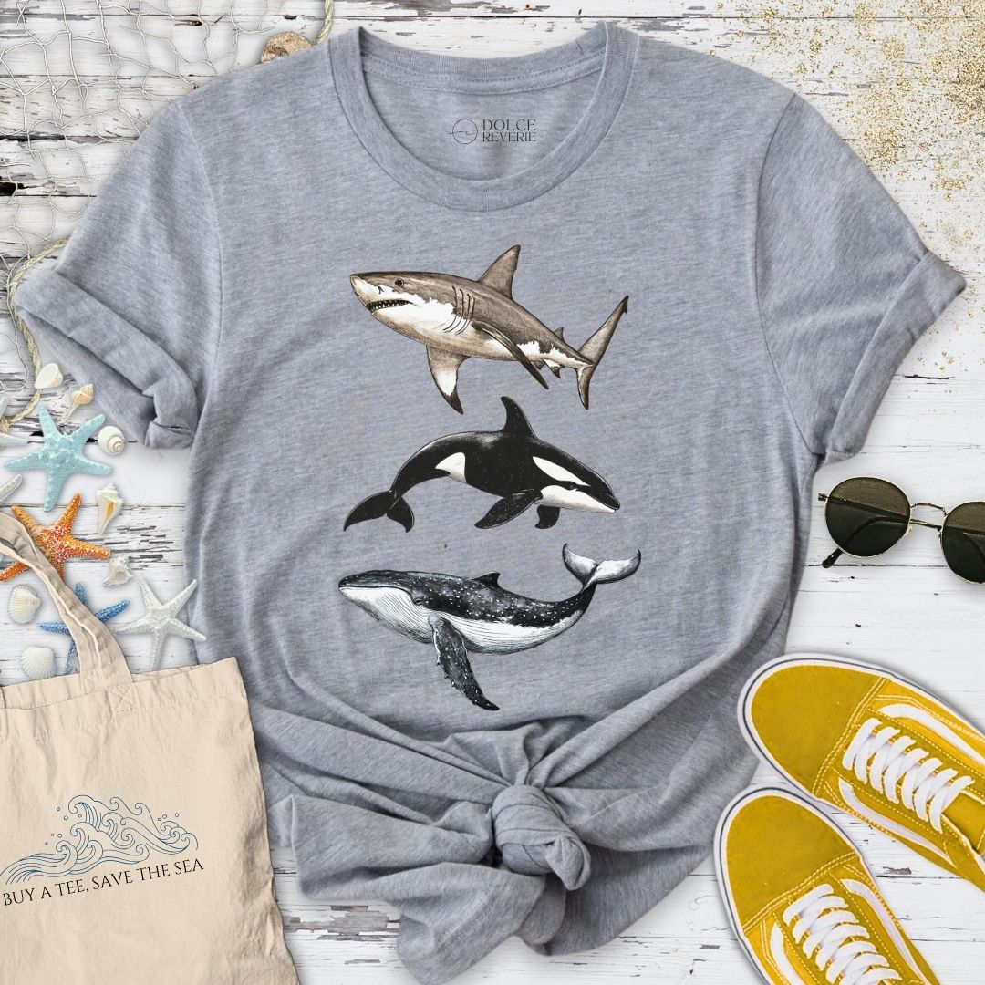 Vintage Shark, Orca & Whale T-Shirt