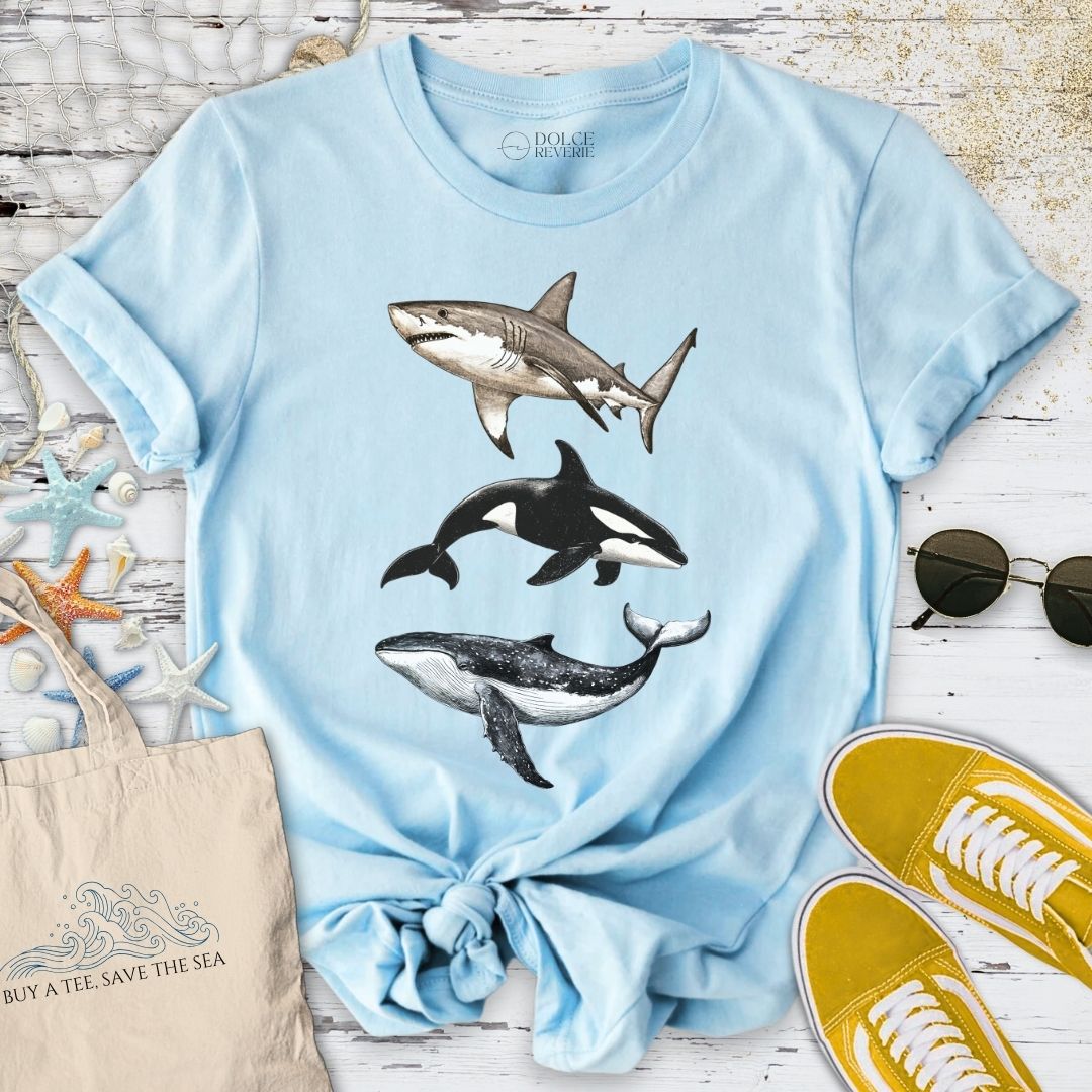 Vintage Shark, Orca & Whale T-Shirt
