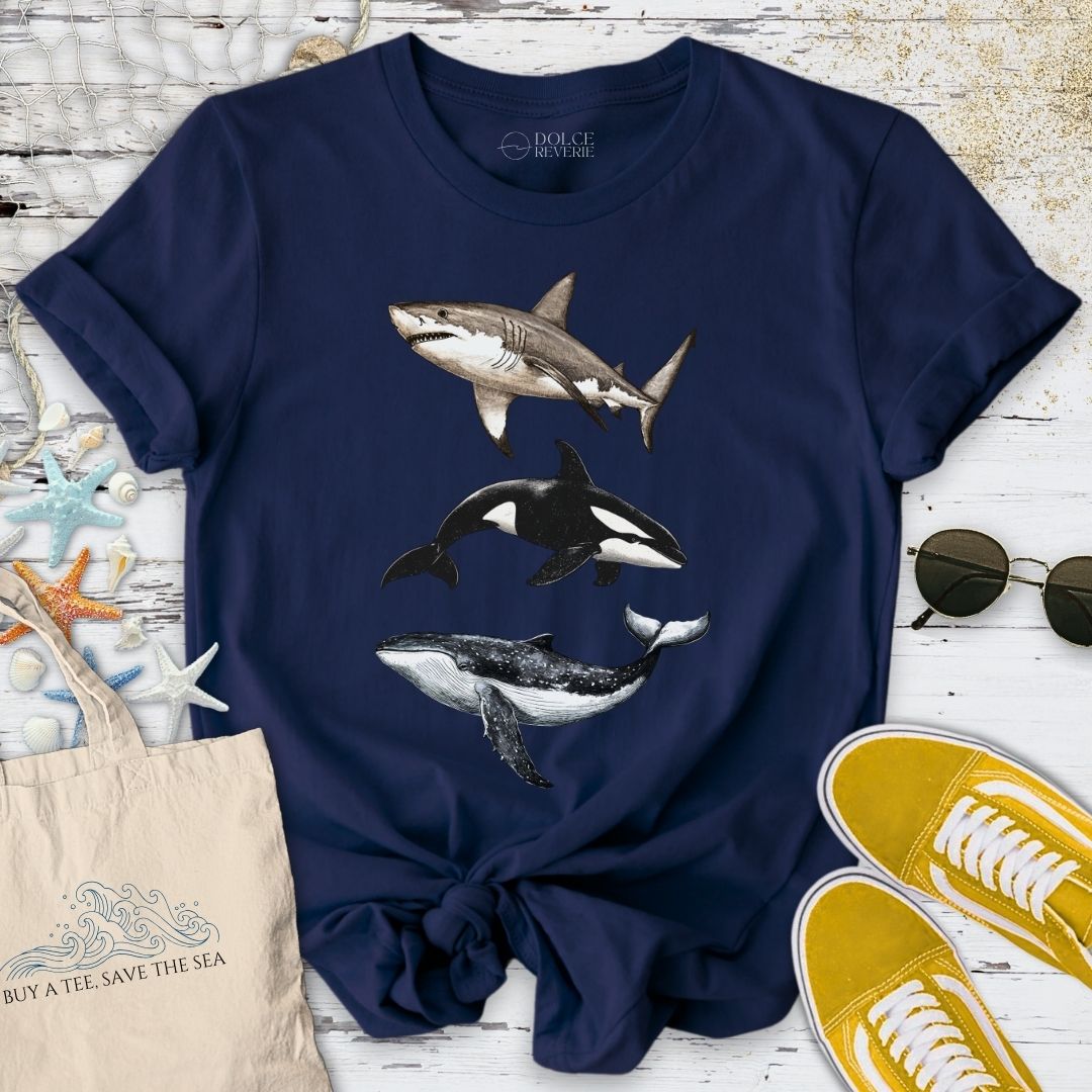 Vintage Shark, Orca & Whale T-Shirt
