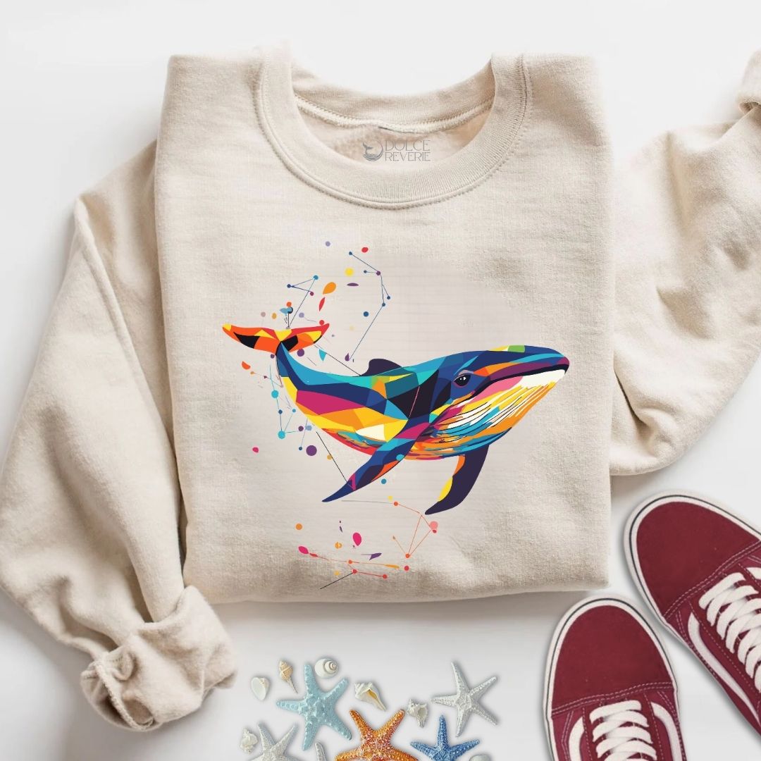Geometric Whale Sweatshirt
