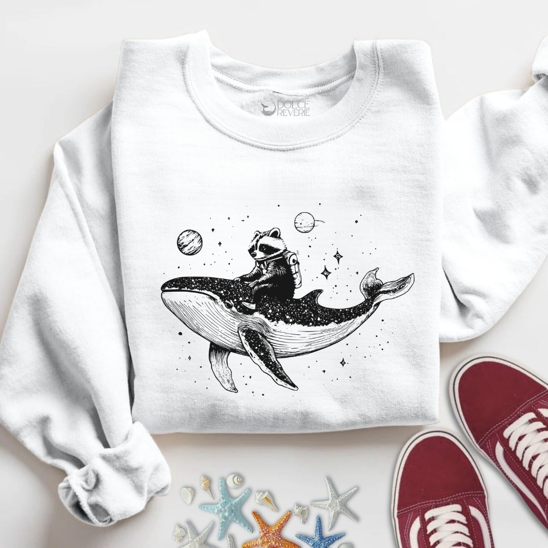 Whale Rider Raccoon Sweatshirt