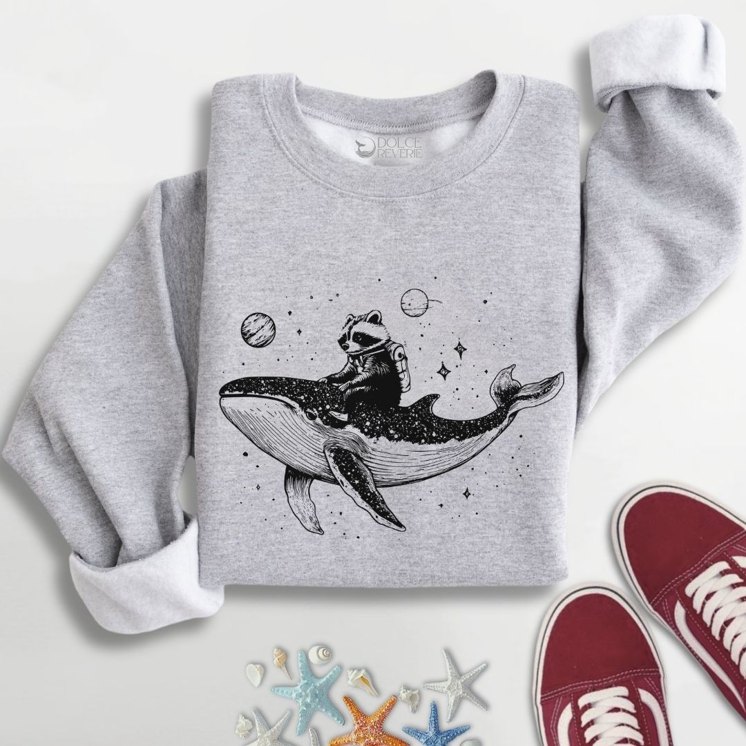 Whale Rider Raccoon Sweatshirt