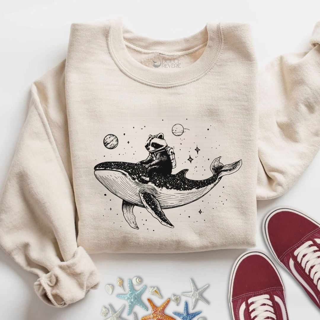 Whale Rider Raccoon Sweatshirt