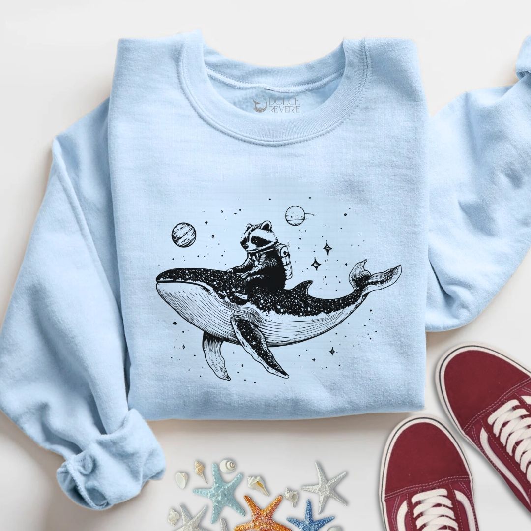 Whale Rider Raccoon Sweatshirt